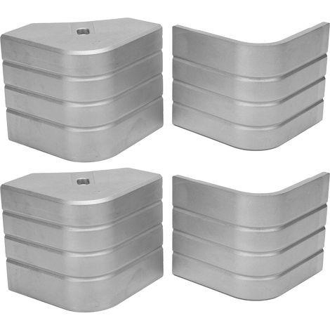 Ortviai Cache-angles en aluminium pour ponton bateau – 4 pièces, hauteur et largeur 3-1/8″ à 3-3/16″, angle arrondi 90° (1/5)