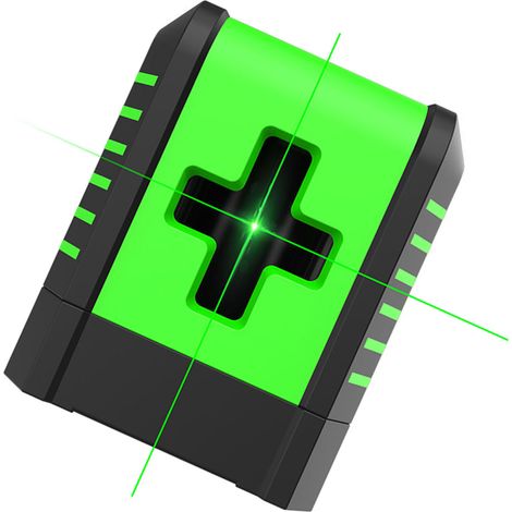 Grüner, selbstnivellierender Laser mit Kreuzlinien, tragbar, Mini, hochpräzise, mit L-förmiger Halterung (1/5)