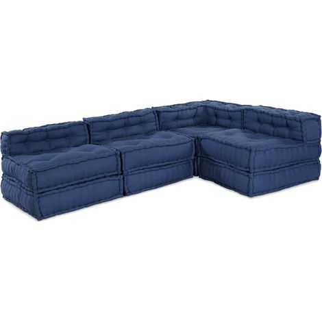 Modular Sofa Unit Fabric Indigo 210 x 140 x 56 cm vidaXL