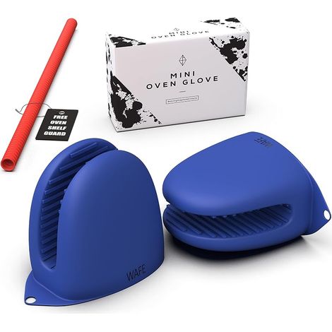 Mini Gants pour friteuse à air - 2 Gants en Silicone - Manique résistante à la Chaleur pour Cuisine, Barbecue et grillades - Taille Unique avec Protection pour Grille de Four (1/5)