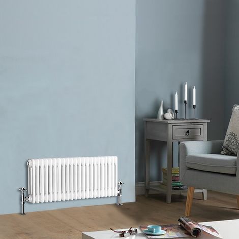 NRG White Traditional Cast Iron Style Radiator Central Heating Rads Horizontal 3 Column 300x1010mm (1/4)