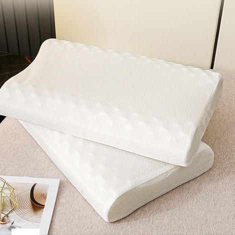 Oreiller de lit en latex souple pour adultes, soutien cervical, pour dormir sur le dos, le ventre ou le côté, 55 x 35 cm (1/5)