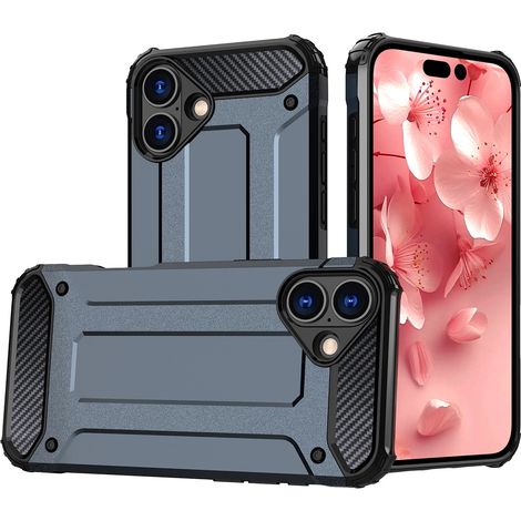 Hybrid Armor Hülle für iPhone 16 Plus - blau (1/5)
