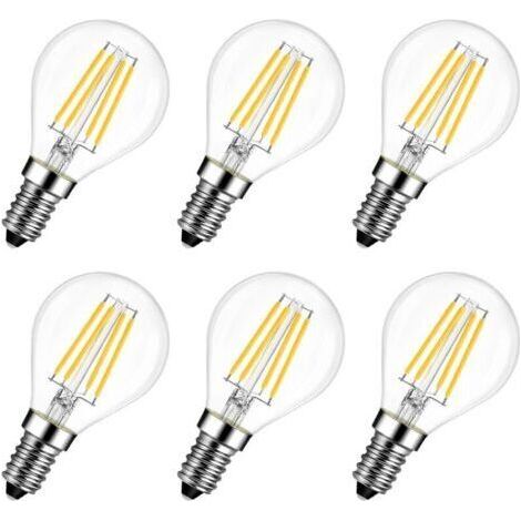Lot de 6 Ampoules LED E14 6W 2700K - Remplace 60W, Style de Filament de Lampe Rustique (Blanc Chaud) (1/4)