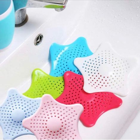 Passoires en silicone pour salle de bain - Passoires de cuisine - Passoires d'évier - Lot de 4 pièces : Passoire d'évier, tapis d'évier, passoire de douche, lot de 4 (bleu, rose, vert, blanc) (1/5)