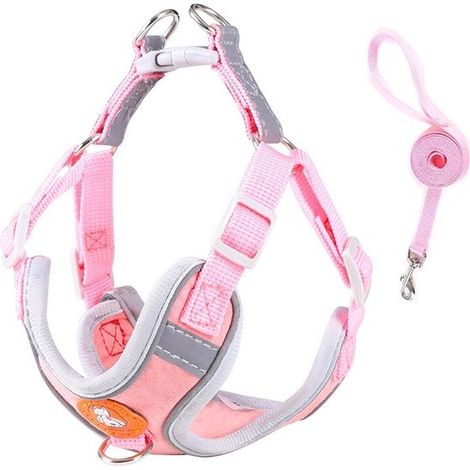 Arnés para cachorros y perros pequeños - Ante rosa - Talla XXXS (1/5)