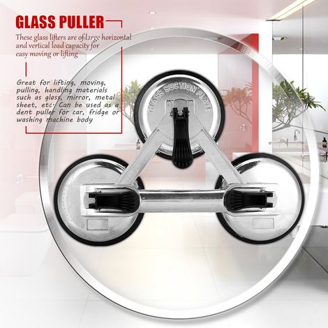 Aluminium-Hebeplatte mit 3 Saugnäpfen zum Bewegen von Glas, Fliesen und Spiegeln, robustes manuelles Transportwerkzeug (1/5)