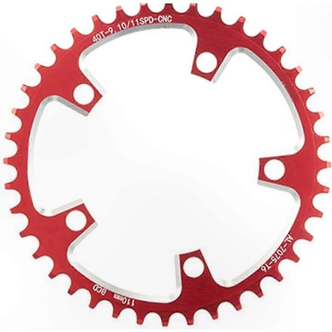 Direktmontage-Fahrradritzel, 110 mm Lochkreis, 5 Löcher, Narrow-Wide-Profil, rot getönt (1/5)