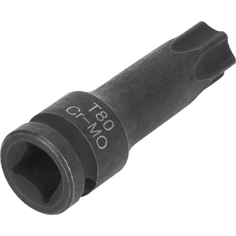 Adaptateur douille 1/2" étoile T80, embout clé à chocs pneumatique, outil de réparation auto, accessoire carré d'entraînement masculin. (1/2)