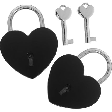 de 2 cadenas en forme de cœur avec clé pour agenda et boîte