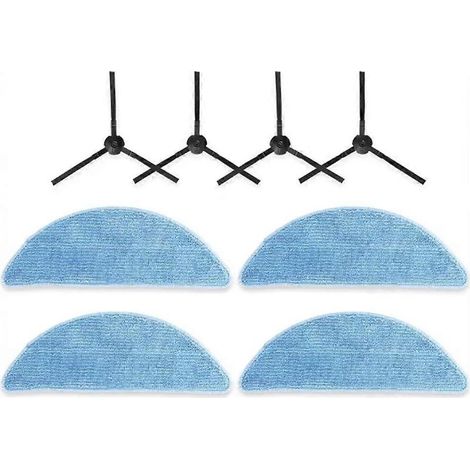 Lot de 8 pièces pour aspirateurs ILife G9 / G9 Pro / V9 / V9 Pro / A12 Pro : brosse latérale et chiffon de nettoyage. (1/5)