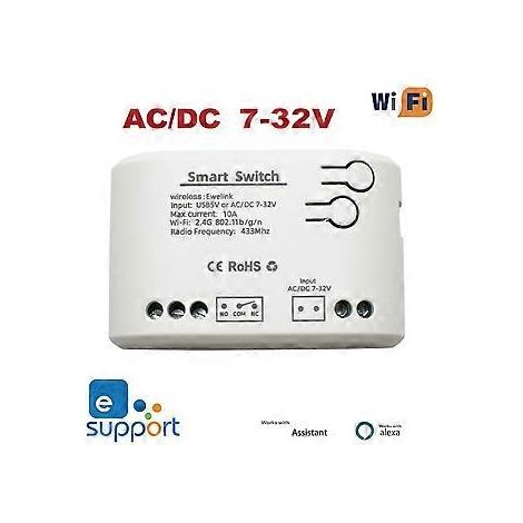 Intelligentes WLAN-Schaltmodul mit 1 Kanal und Impulsrelais für Smart Home