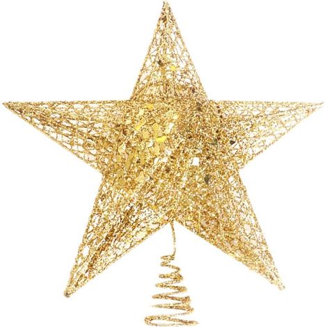 Weihnachtsbaum-Stern, Weihnachtsdekoration, Topper, Pailletten, Weihnachts-Hängedekoration, Weihnachtsbaum, Gold, 12 cm (1/5)