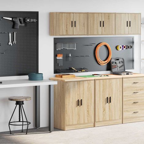 Armoires de garage 2 pcs chêne sonoma bois d'ingénierie (1/5)