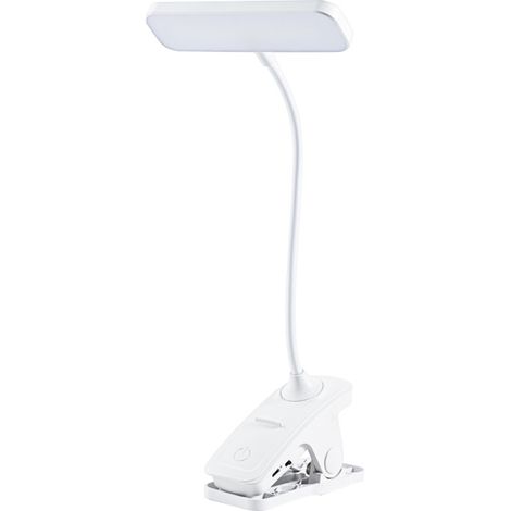 Lampe de bureau à pince avec LED DC5V 4W, 3 couleurs, température de couleur variable, luminosité réglable, support pour téléphone, tube flexible, alimentation USB, batterie intégrée 1250 mAh (1/5)
