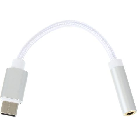 Adaptateur USB C vers Jack Câble Audio Portable Nylon Résistant Compatible Casque Type-c avec Contrôle Filaire (1/5)