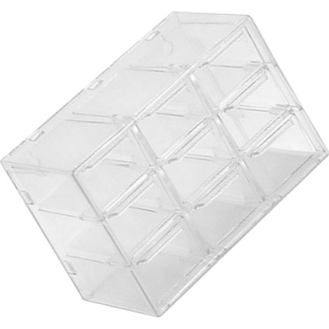 Boîte de rangement à compartiments en plastique transparent anti-poussière pour bijoux, colliers et loisirs créatifs (9 compartiments)