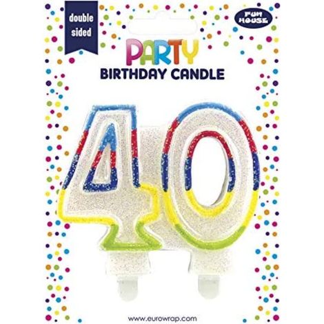 Une Bougie Anniversaire Nombre 40 Décoration Pour Gateaux, Topper Pour Gateaux, Anniversaires Enfants Et Adultes (1/5)