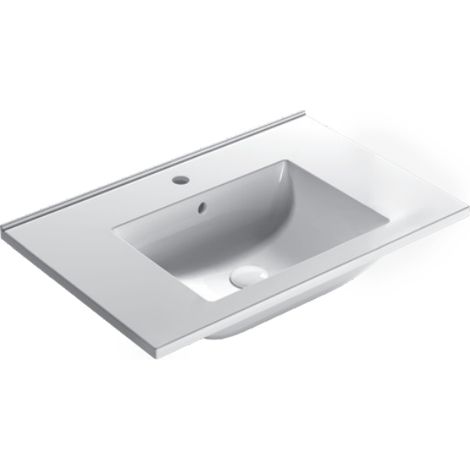 Lavabo en céramique 71x46 cm Globo ANITA HA071BI Blanc - Céramique (1/3)