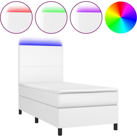 Maison Exclusive - Boxspringbett mit Matratze & LED Weiß 90x200 c