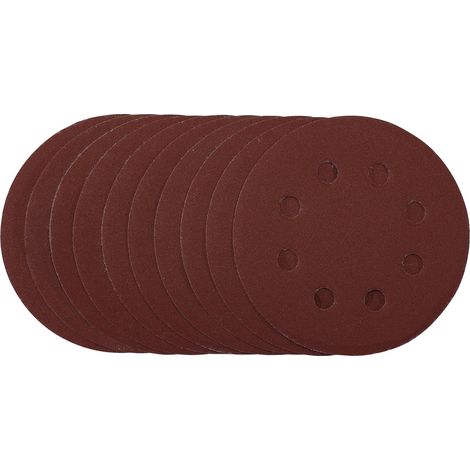 Draper 115mm Hook & Loop Sanding Discs, 240 Grit, Pack of 10 (1/5)