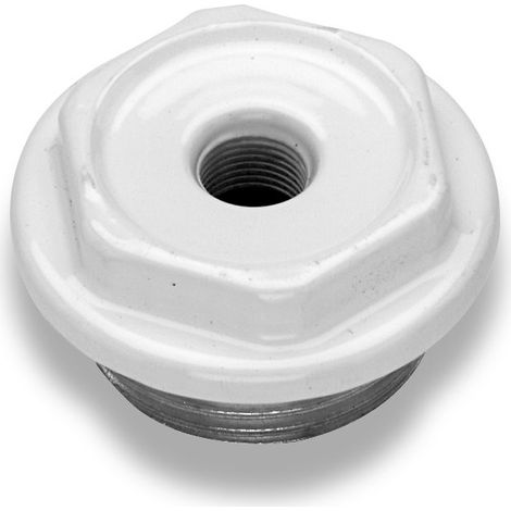"TAPPO CIECO VERNICIATO BIANCO PER RADIATORI 1"""" SX - Ø42 mm"