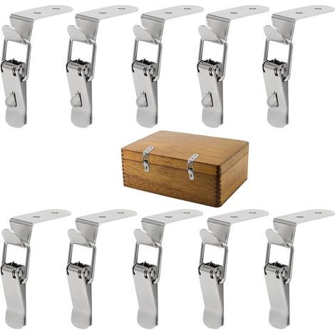 10 Pieces Lever Latch 76 x 24 mm, Toggle Latch, Toggle Clasp Hood Fastener for Window, Furniture, Drawer, Cupboard, Toolbox (1/5)