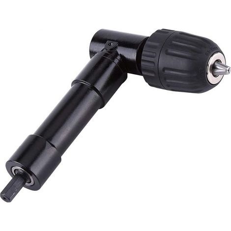 Mandrin à Angle Droit 90° Autoserrant, Mandrin Coude de Perceuse à Dégagement Rapide Embout Visseuse Renvoi d\'angle Adaptateur de Foret de Mandrin Renvoi d\'angle Droit pour Perceuse (1/5)