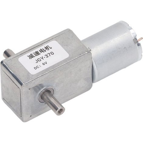 Getriebemotor 25 kg·cm, Doppelwelle 12 mm, selbsthemmend, reversibel, 6 V Gleichstrom, Schneckengetriebemotor mit Montagefuß, 10 U/min (1/5)