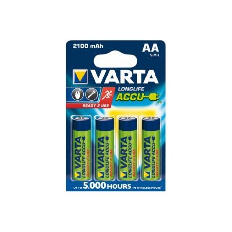 Piles VARTA HR6 - AA - Blister x 4 - NiMh - 1.2V - 2100mAh (1/2)
