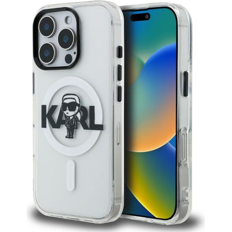 Funda transparente Karl Lagerfeld IML Karl Sketch Logo MagSafe para iPhone 16 Pro (1/5)