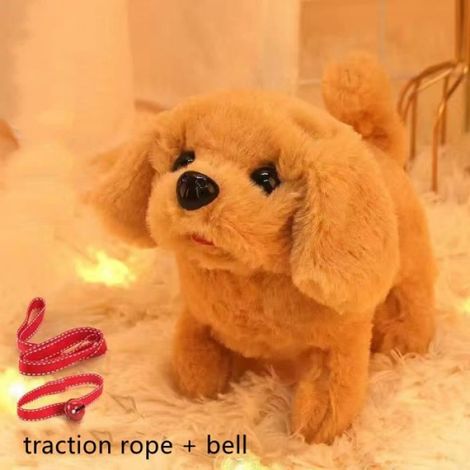 Chien en peluche - Jouet électronique marche et aboie - Pour enfants - Avec mouvement de queue - 1 pièce (1/4)