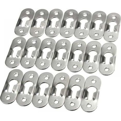 50Pcs Metal Keyhole Fastener Invisible Hole Hangers Lock Metal Painting Hole Fasteners Metal Keyhole Hangers Fastener for Cabinet Mirrors Picture Frames Cabinets (1/3)