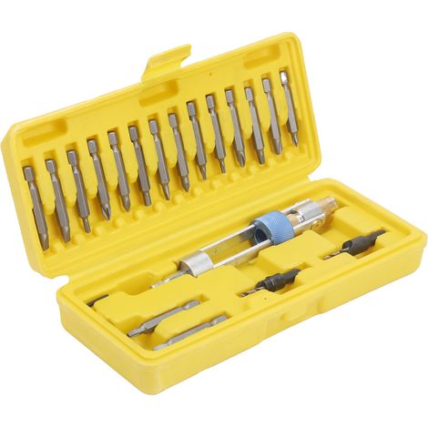 Coffret de tournevis avec embouts HSS, forets Phillips/plats, forets à fraiser, ensemble d'outils (1/5)