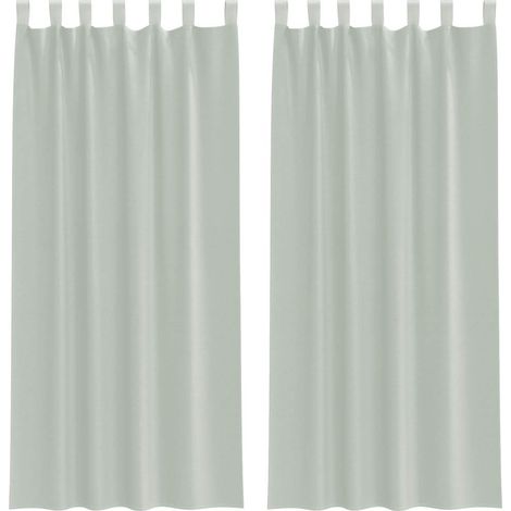 Maison Exclusive - Voile Vorhänge mit Schlaufen 2 Stk. Hellgrau 1