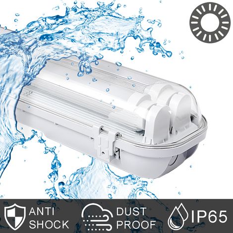 LED Feuchtraumleuchte IP65 Weiß 18w x 2 LED Röhre Wasserdicht für Innen-Außenbeleuchtung A++ Garage Lager Küche Deckenlampe 120cm (1/4)
