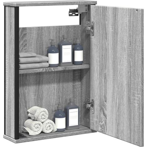 Bad-Spiegelschrank Grau Sonoma 42x12x60 cm Holzwerkstoff