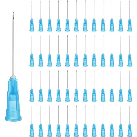 50 Aiguilles De Distribution À Embout Pour Mesure Bleu (1/5)