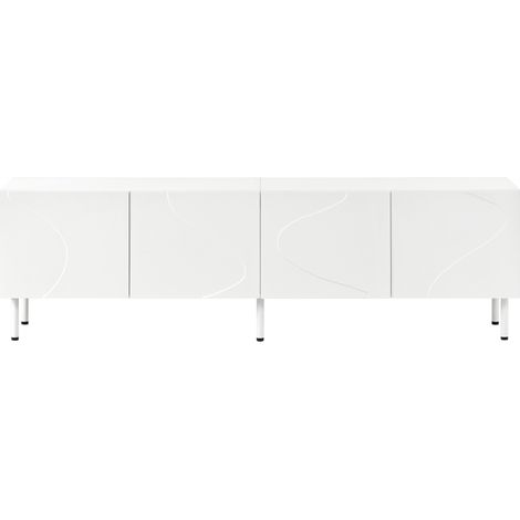 Mobile TV bianco da 170 cm con 4 ante e apertura push-to-open (1/5)