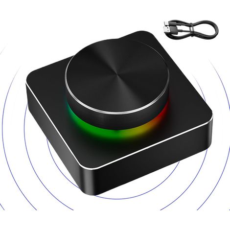 USB-Lautstärkeregler für Computer, kabelloser Audio-Lautstärkeregler für Computer Programmierbare RGB-Taste mit und Stummschaltfunktion für ältere Benutzer, Musikproduzenten und Ältere (1/5)