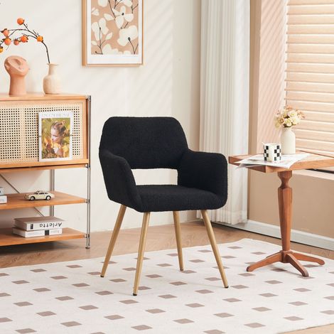 Chaises de loisirs modernes,Chaise de maquillage, tissu velours, noir (1/5)