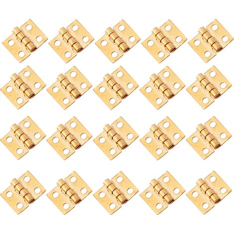 20 mini charnières décoratives plaquées laiton pour portes de placard (1/5)
