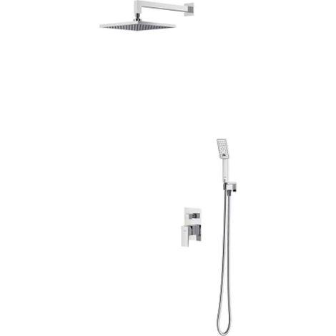 OMNIRES Fresh - Conjunto de ducha con grifo empotrado, con cuerpo, 25x25 cm, 3 chorros, cromado SYSFR10CR (1/2)
