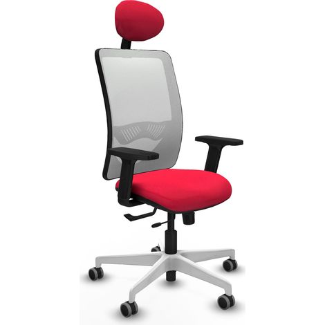 Sedia da ufficio piqueras y crespo Zulema bianco rete rossa (1/2)