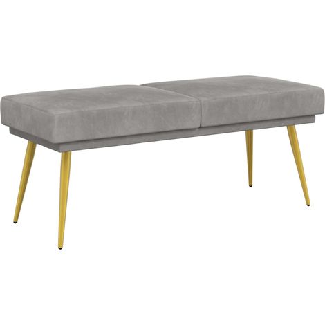 Double-Layered Bench Light Grey 120 x 45 x 46 cm Velvet vidaXL