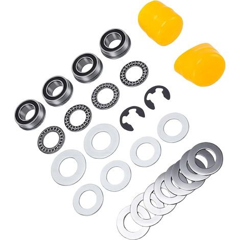 Front Wheel Bearing Kit AM127304 AM 127304 AM-127304 Bushing Conversion Kit with 4 3/4 Inch Bearings, 2 Rubber Caps for D120 (1/5)