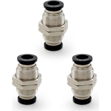 3 Pièces Connecteurs Pneumatiques, Raccord de Cloison Pneumatique, Connecteur Rapide Pneumatique Diamètre du Tuyau Raccordable 8 MM (1/5)