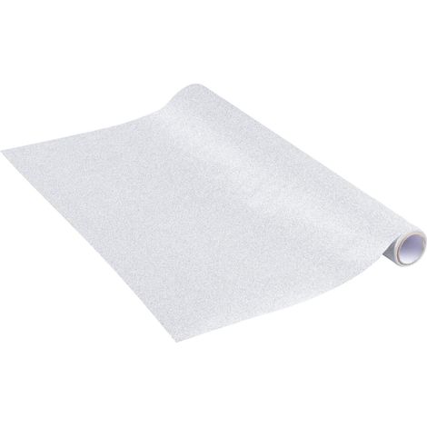 Papier adhésif Paillettes Argent - 45cm x 2m - Épaisseur 100μ, Film autocollant pour meuble et cuisine, film décoratif, papier peint, PVC sans phtalates, Fabriqué en UE (1/5)