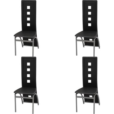 Esszimmerstühle 4 Stk. Schwarz Kunstleder