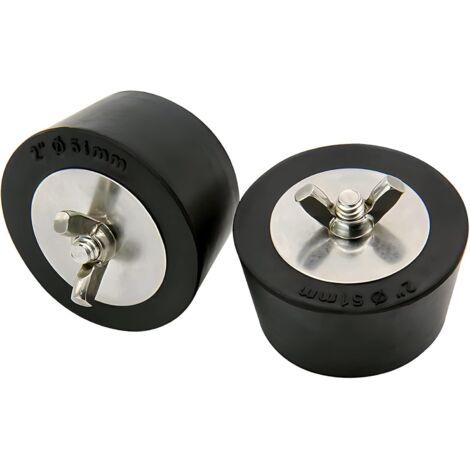 Lot de 2 bouchons d'hivernage en caoutchouc de 32 mm pour piscine enterrée, bouchon de refoulement, bouchon anti-expansion avec vis et boulons en acier inoxydable (1/5)
